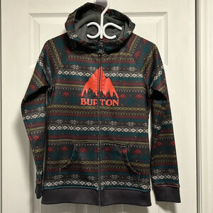 Nice  Burton Hoodie Lined Zip Sweatshirt X-Large Gray Dryride Girls young